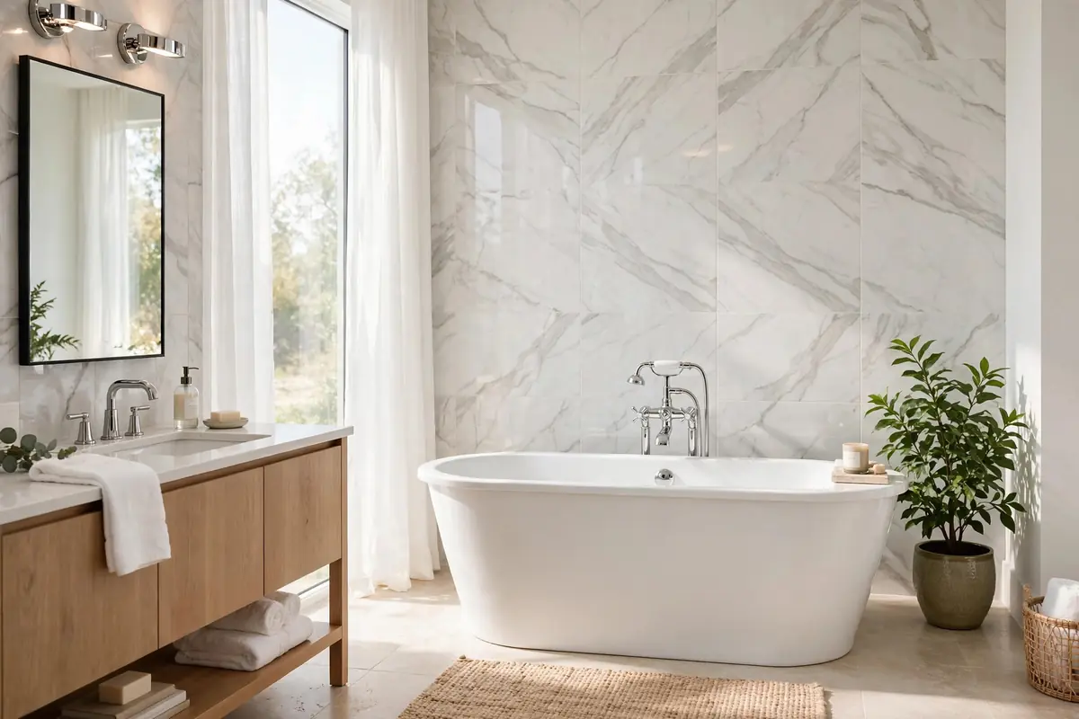 Bathroom plumbing work in a Carrollton home